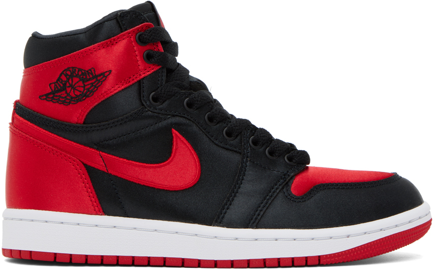 Nike Women's Air Jordan Retro 1 High Og Casual Shoes In Black/university Red/white