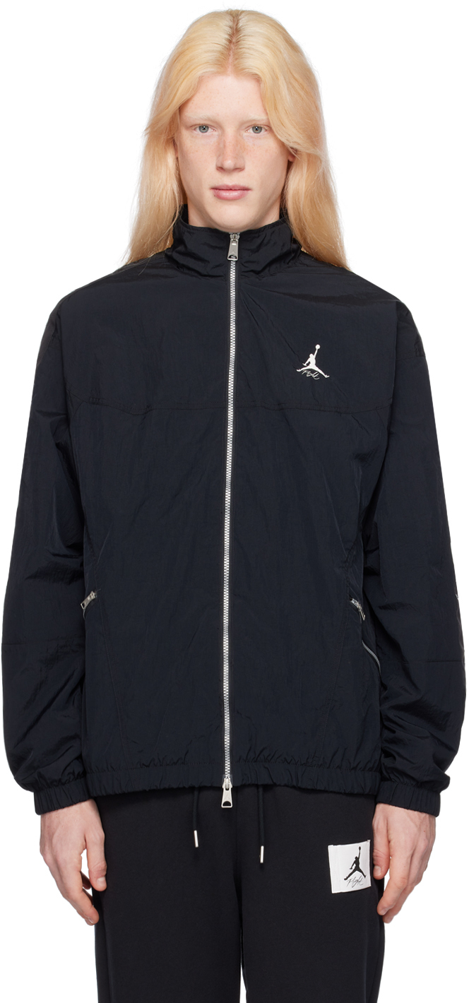 Shop Nike Black Jordan Essentials Jacket In Black/black/sail
