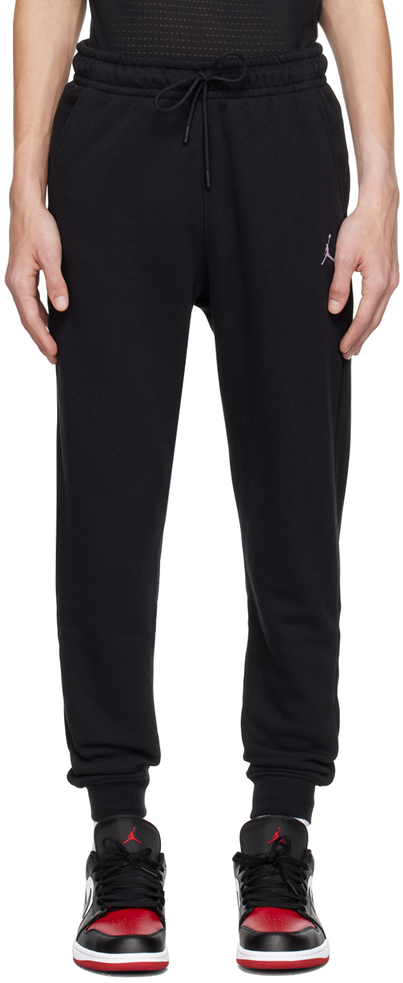 Nike Black Embroidered Sweatpants In Black/white
