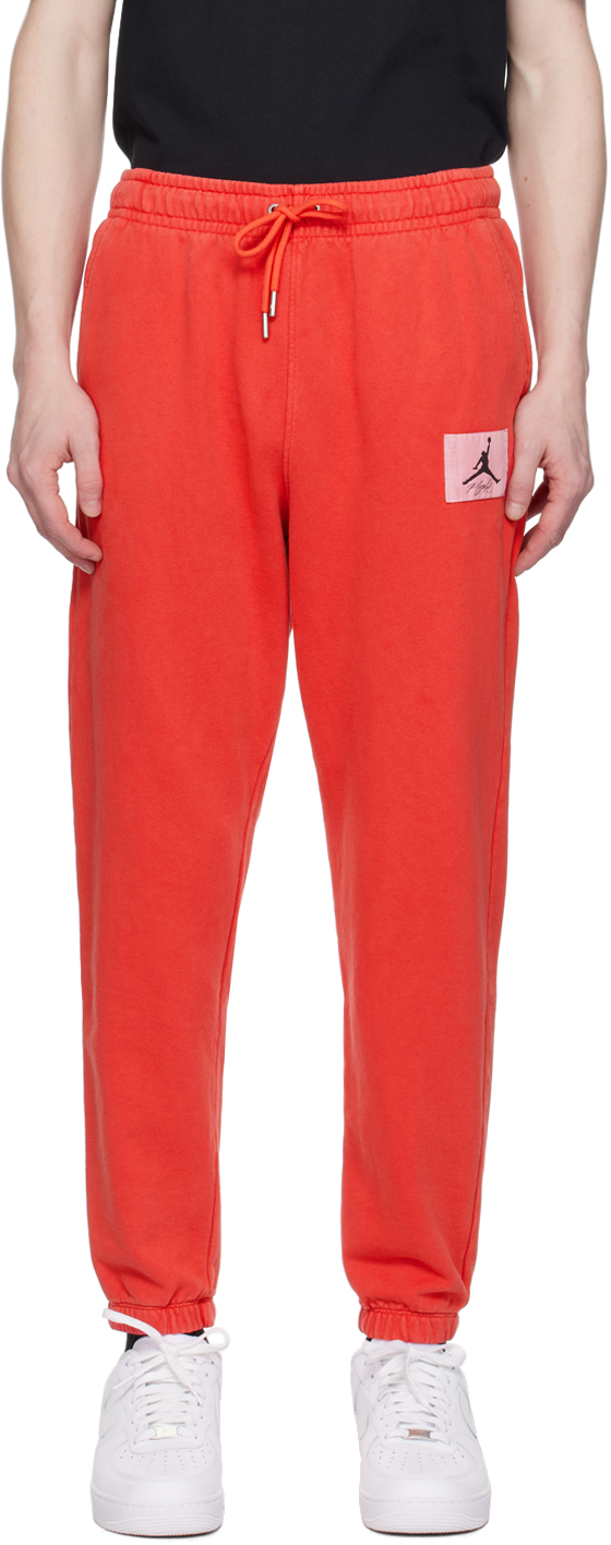 Nike Red Washed Sweatpants In Lobster