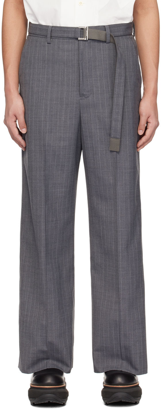 Gray Striped Trousers