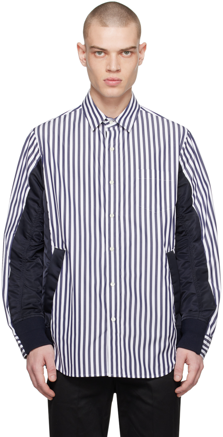sacai Navy & White Striped Shirt