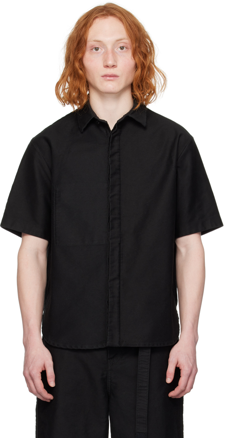Sacai Black Patch Pocket Shirt In 001 Black