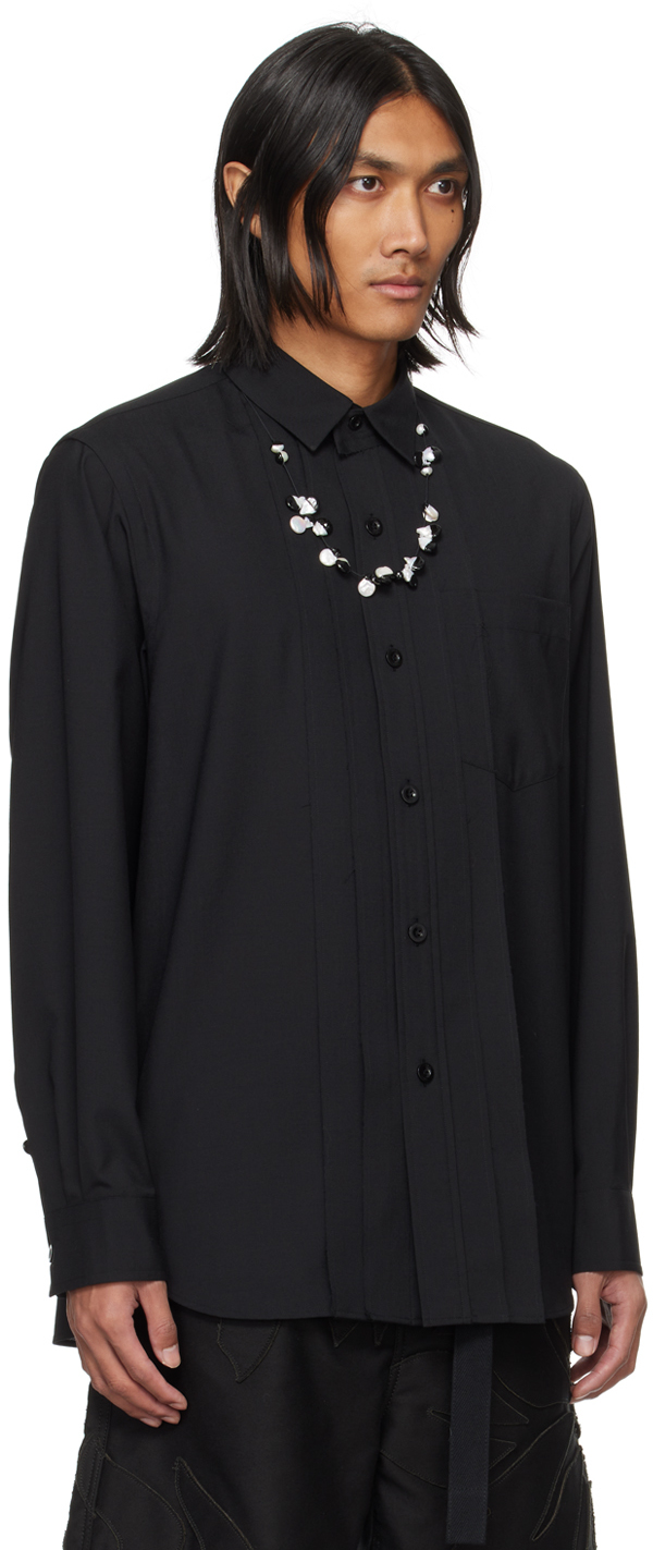 Sacai Black Suiting Shirt In 001 Black