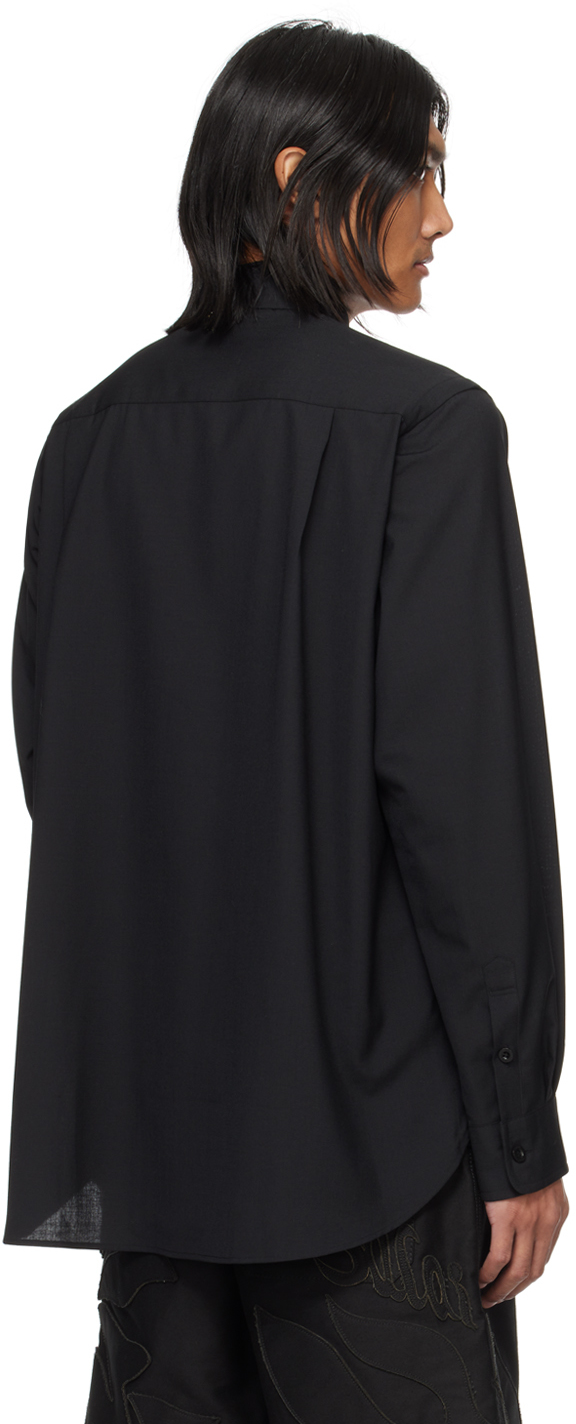 Sacai Black Suiting Shirt In 001 Black
