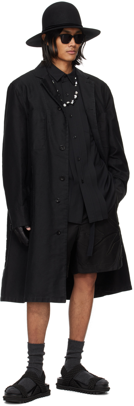 Sacai Black Suiting Shirt In 001 Black