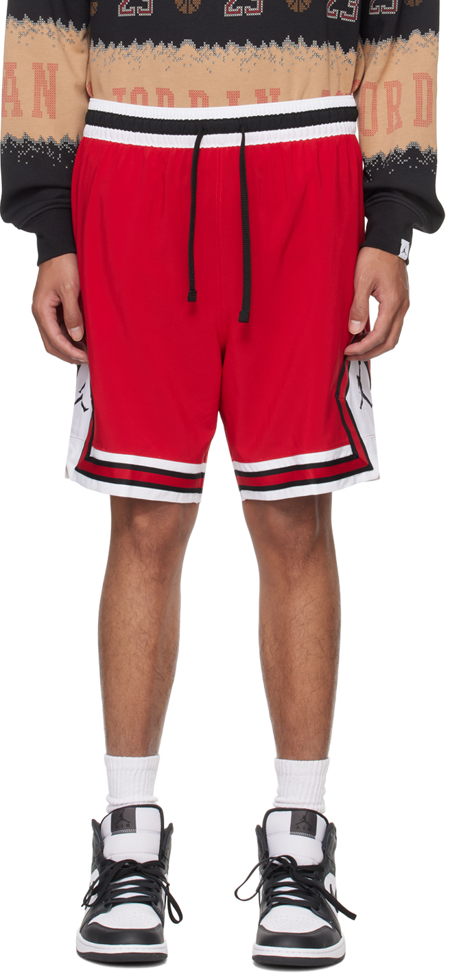 Nike Red Dri-fit Diamond Shorts In Gym Red/black/white/