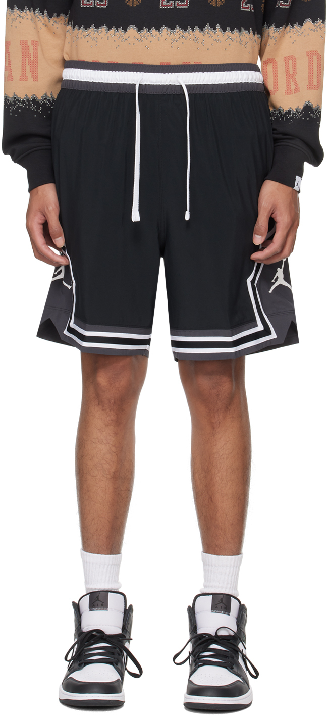 Nike Black Dri-fit Diamond Shorts In Black/white/dark Sha