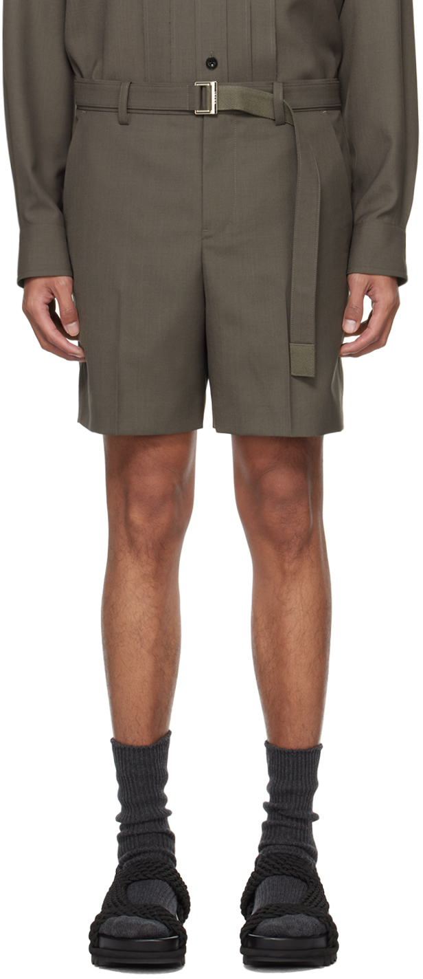 Taupe Suiting Shorts