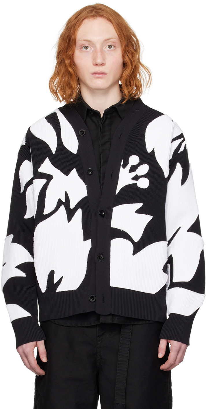 Cardigan Noir Et Blanc New Look Taille 38 - Occasion Très Bon état - En Coton Pour Femme