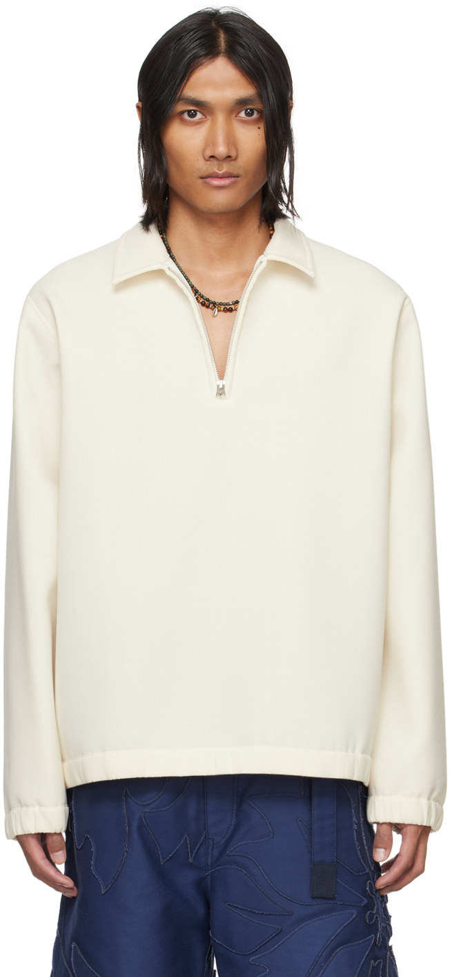 Off-White Half-Zip Sweatshirt