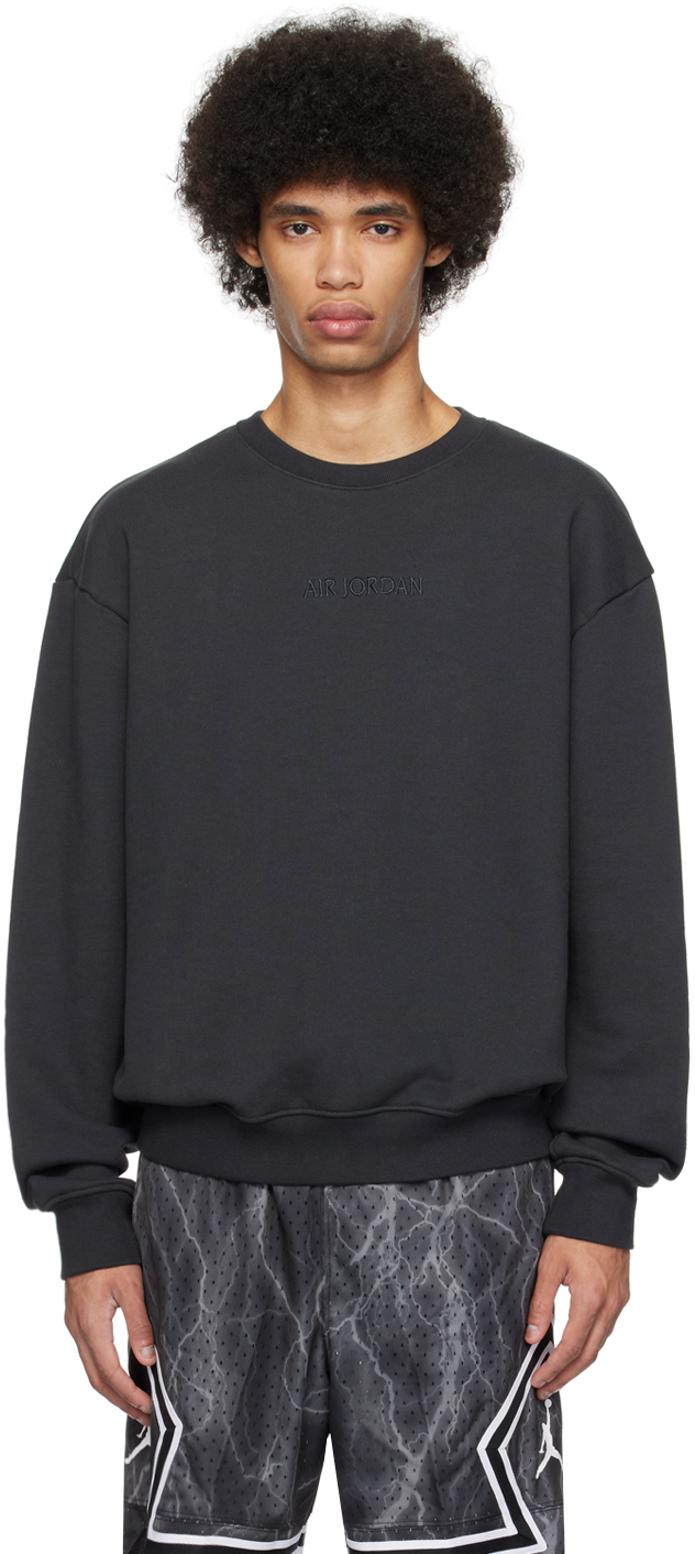 Nike Gray Air Jordan Wordmark Sweatshirt In Off Noir