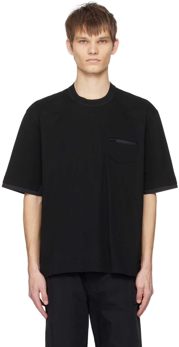 Black Paneled T-Shirt