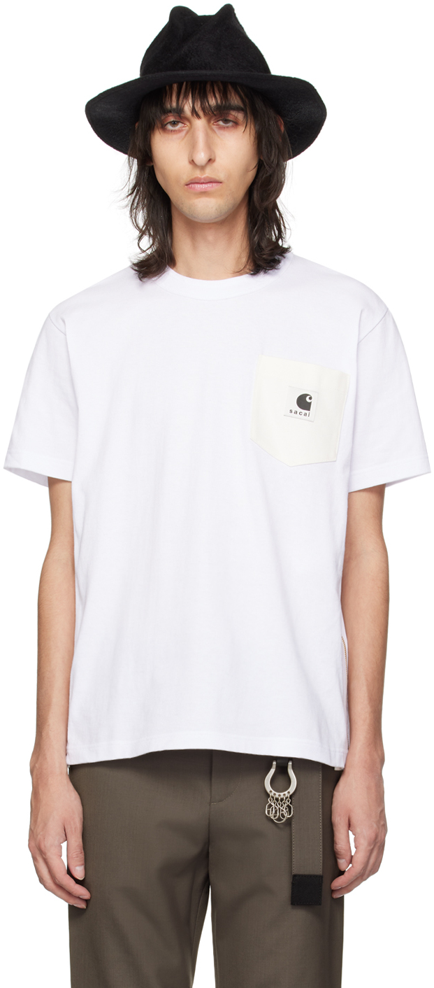 ネッククルーネック【新品・未使用】sacai × carhartt WIP 胸ポケット Tシャツ