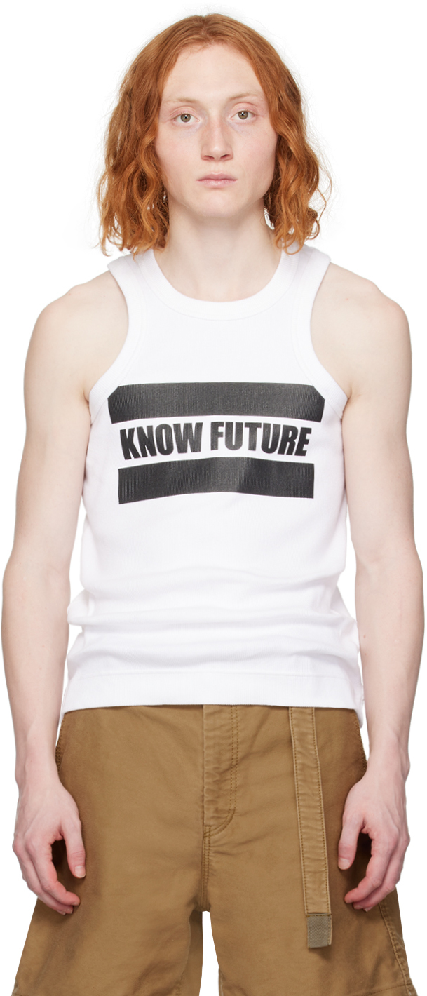 sacai White 'Know Future' Tank Top