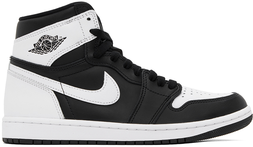 Shop Nike Black & White Air Jordan 1 Retro High Og Sneakers In Black/white-white