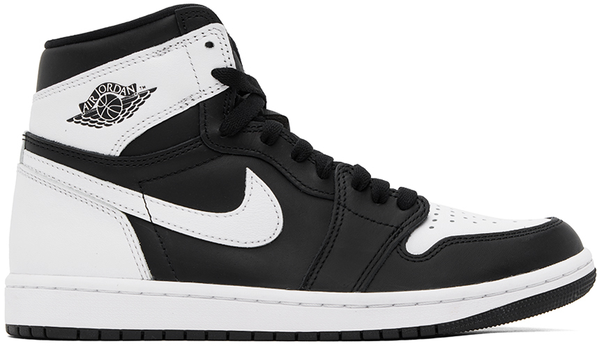 Nike Jordan: Black & White Air Jordan 1 Retro High OG Sneakers