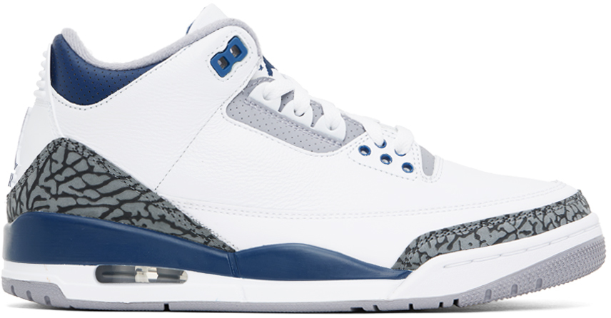 Nike Jordan: White & Gray Air Jordan 3 Sneakers | SSENSE