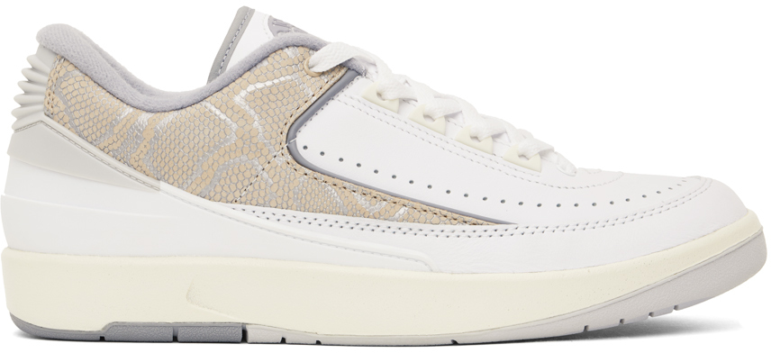 Shop Nike White Air Jordan 2 Retro Low Sneakers In White/cement Grey-sa