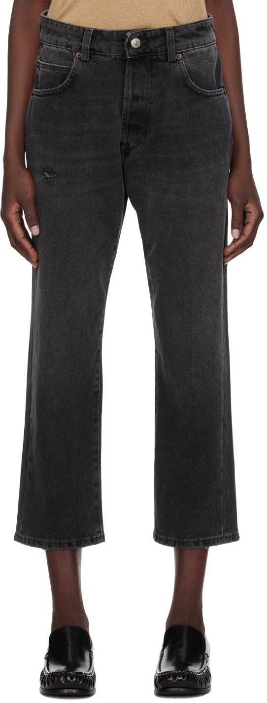 6397 Black Shorty Jeans In Black Brown