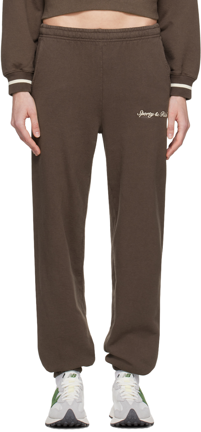 Shop Sporty And Rich Brown Syracuse Sweatpants In Chocolate