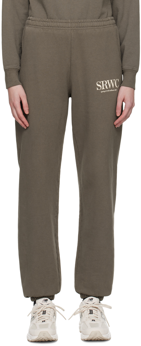 Sporty And Rich Taupe Upper East Side Sweatpants In Earl Grey