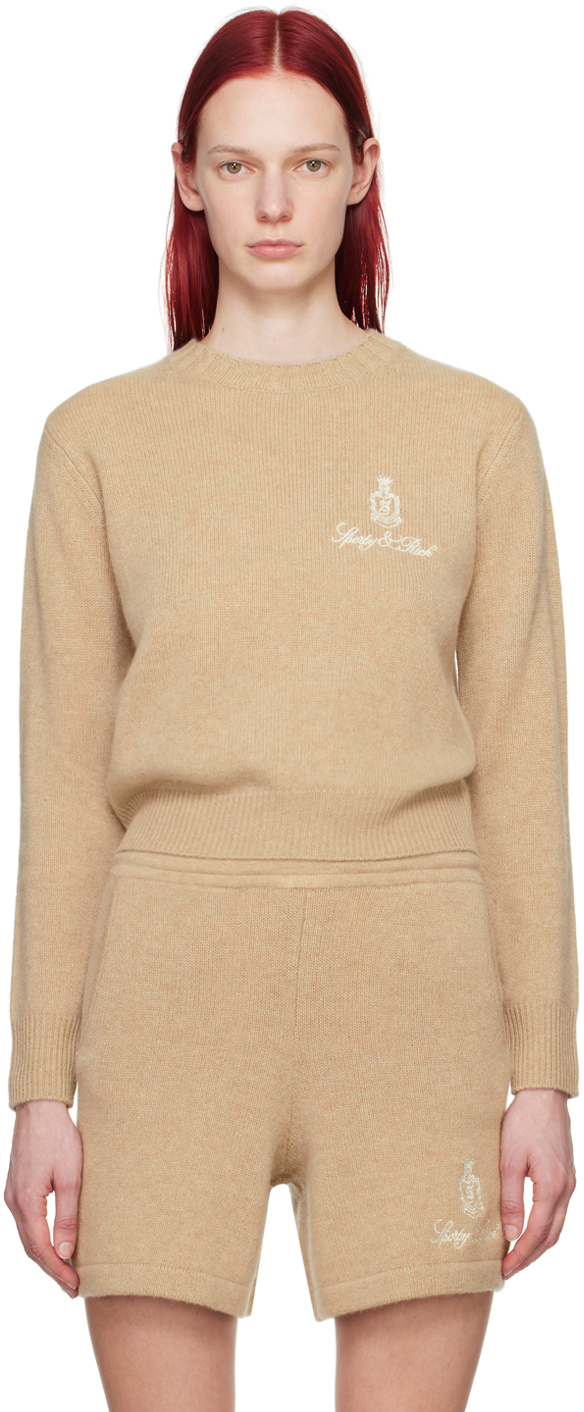 Sporty And Rich Beige Vendome Sweater In Oat White