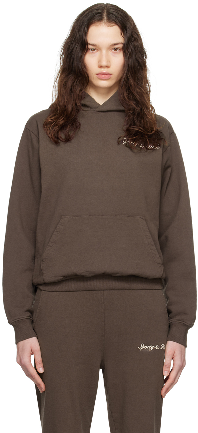 Sporty And Rich Brown Syracuse Hoodie In Chocolate
