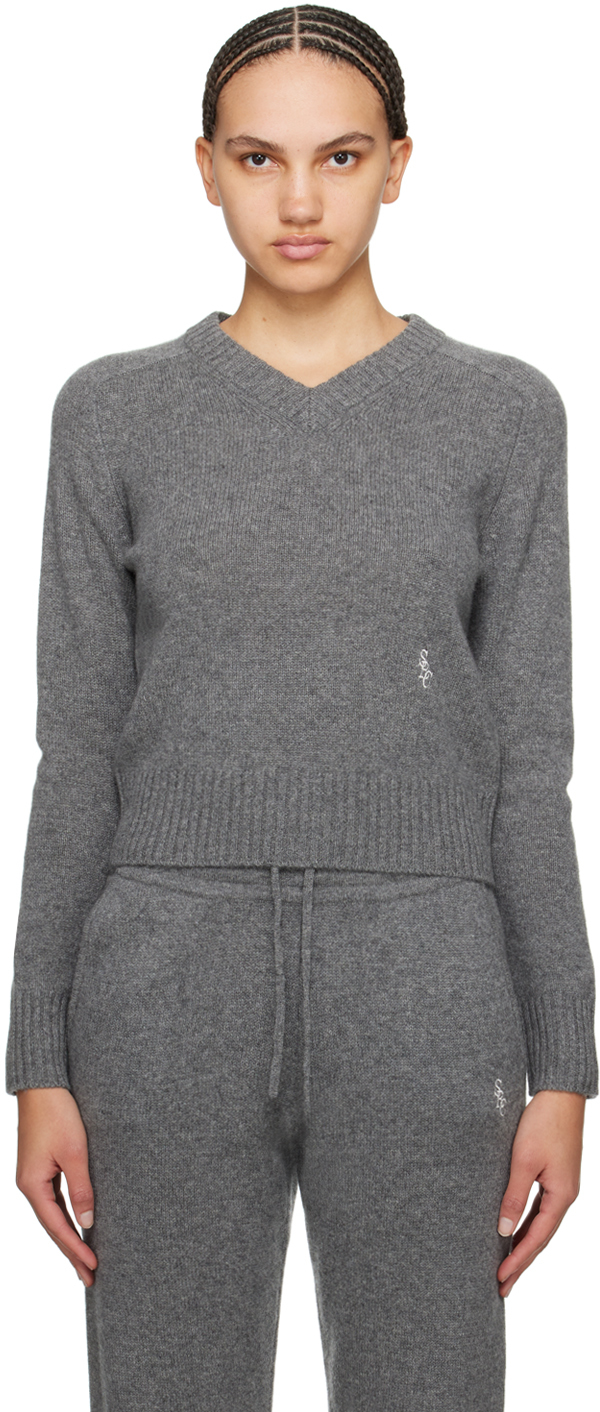 Sporty And Rich Gray 'src' Sweater In Dark Grey