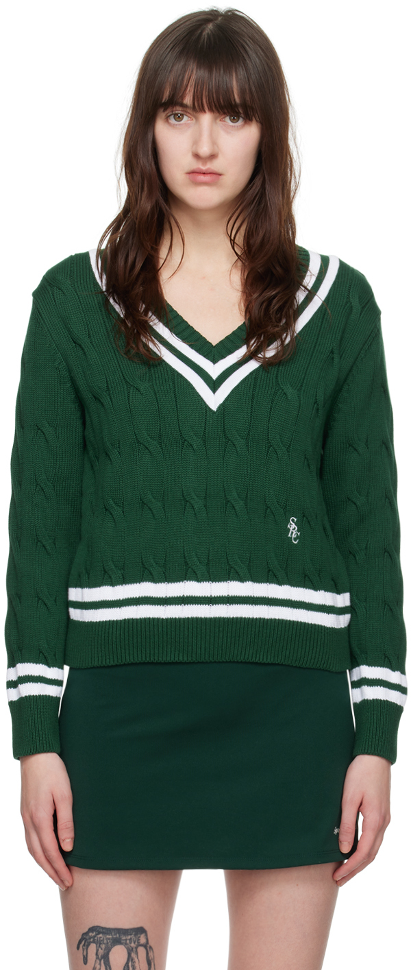 Shop Sporty And Rich Green 'src' Sweater In Forest