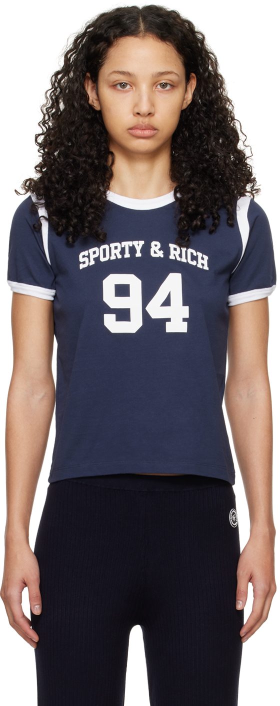 Sporty & Rich Navy SR '94' Sports T-Shirt