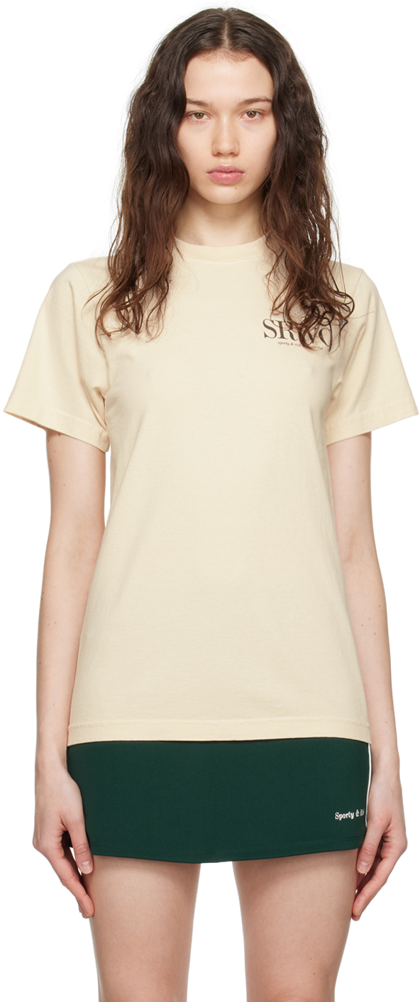 Sporty And Rich Off-white Upper East Side T-shirt In Cream