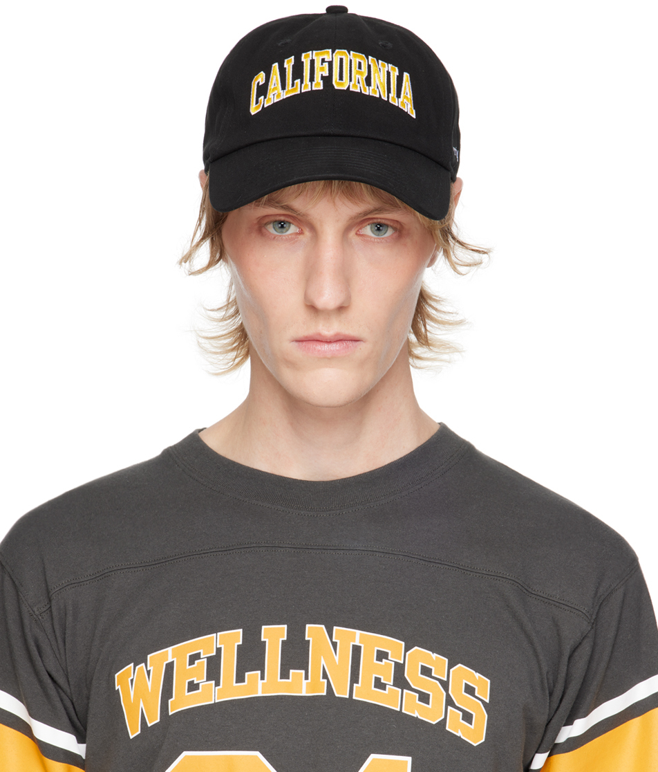 Sporty And Rich Black 'california' Cap In Faded Black