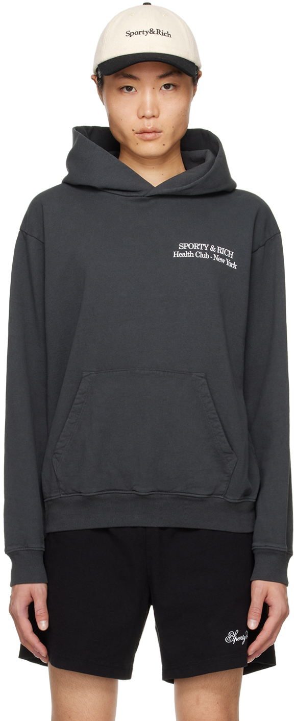 Sporty And Rich Black New Drink More Water Hoodie
