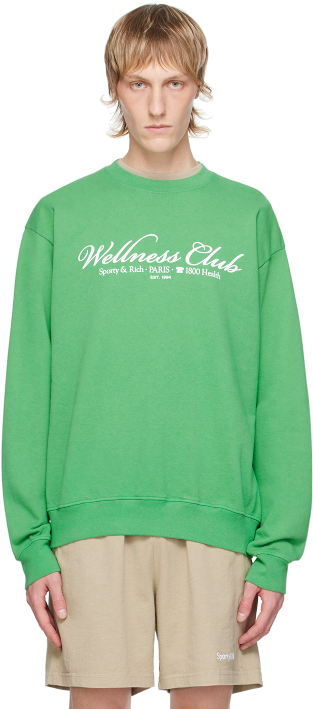 Shop Sporty And Rich Green '1800 Health' Sweatshirt In Verde