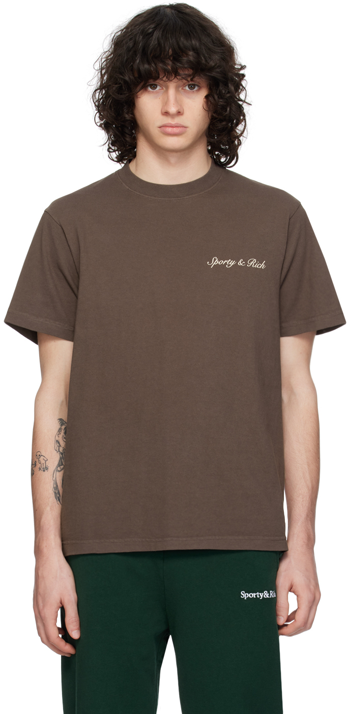 Sporty And Rich Brown Syracuse T-shirt In Chocolate