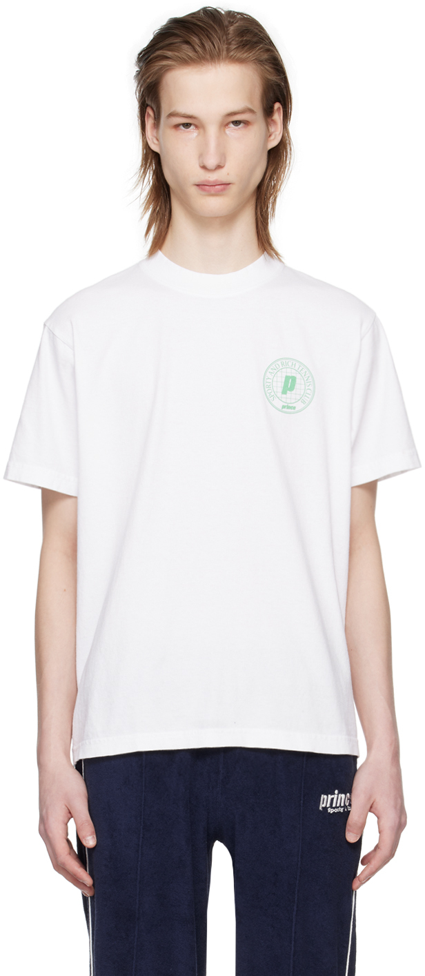 Shop Sporty And Rich White Prince Edition Net T-shirt