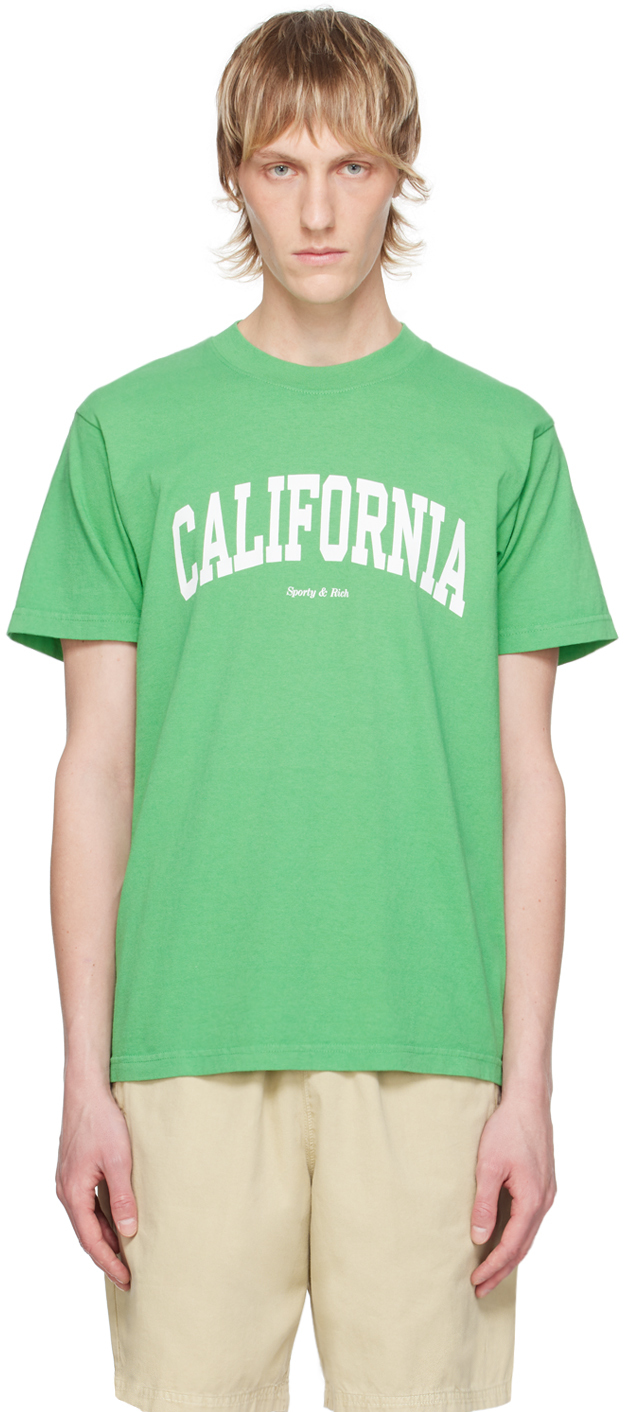 Shop Sporty And Rich Green 'california' T-shirt In Verde