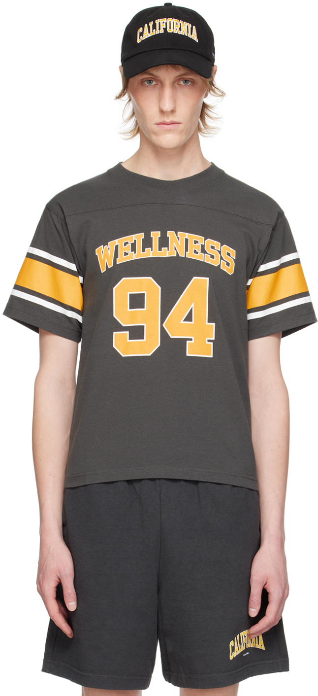 Gray & Orange 'Wellness 94' Rugby T-Shirt