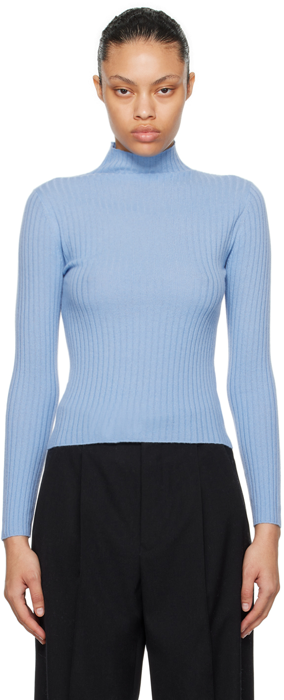 arch4: Blue Ariana Cashmere Turtleneck | SSENSE