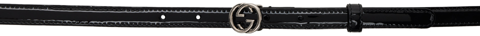 Gucci Black Gg Marmont Thin Belt In 1000 Black