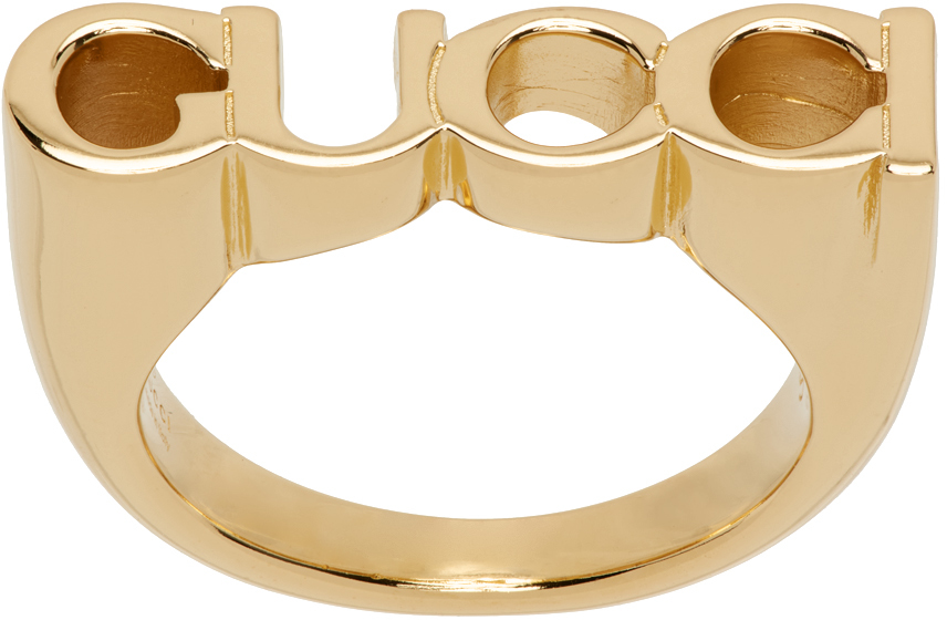 Gold 'Gucci' Letter Ring