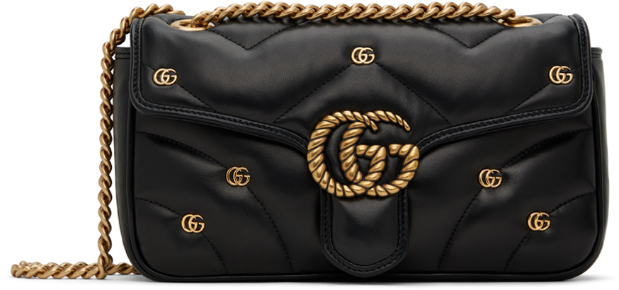 Black Small GG Marmont Shoulder Bag