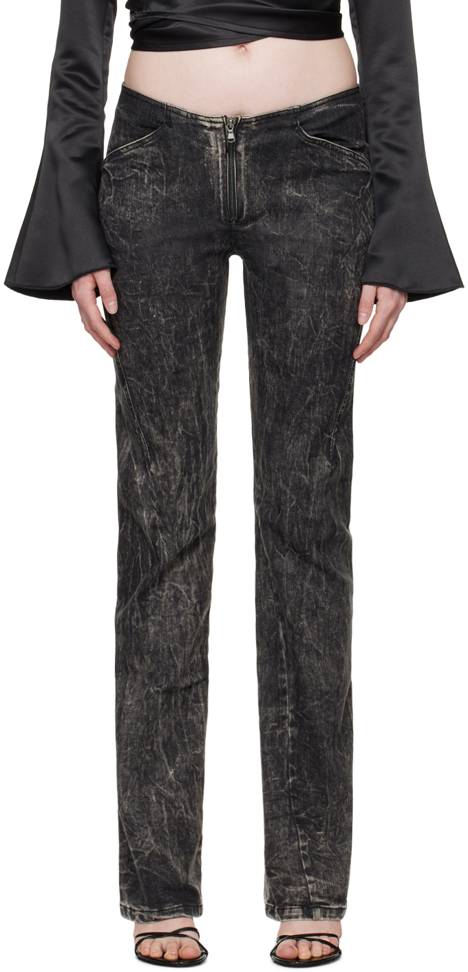 Shop Ioannes Black Elevated Jeans In Ash Wash