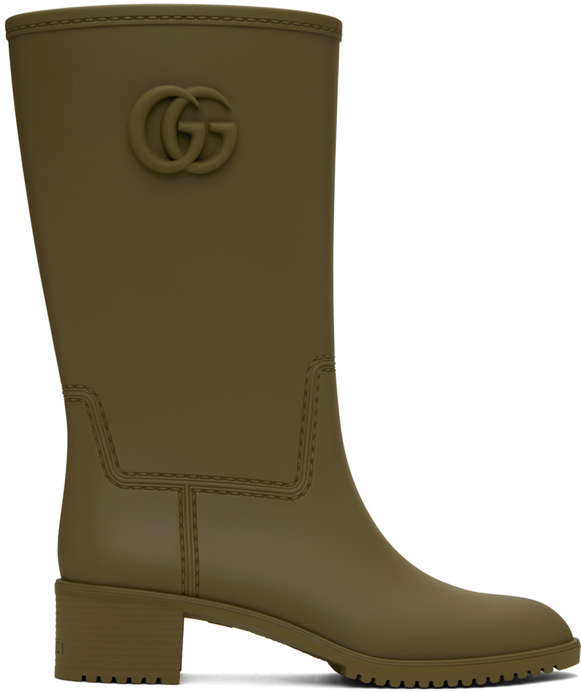 Gucci Green Gg Boots In 3154 Vint.green/vint