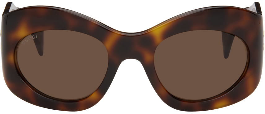 Tortoiseshell Wrapped Oval Sunglasses