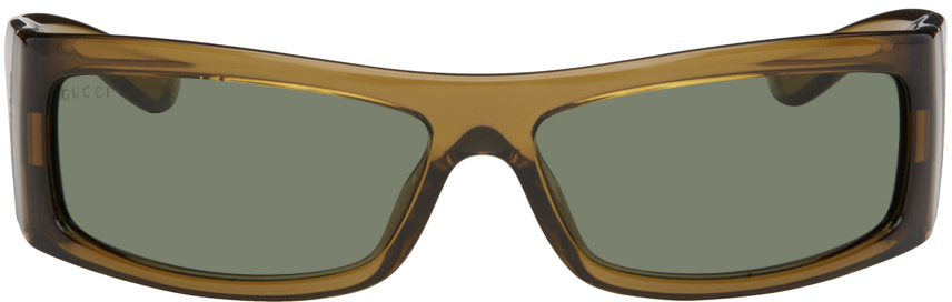 Gucci Brown Rectangular Sunglasses