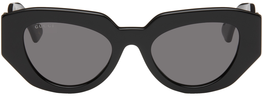 Gucci: Black Geometric Sunglasses | SSENSE