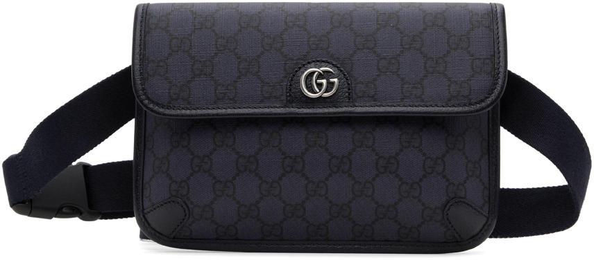 Gucci Navy Small Ophidia Gg Belt Bag In Black