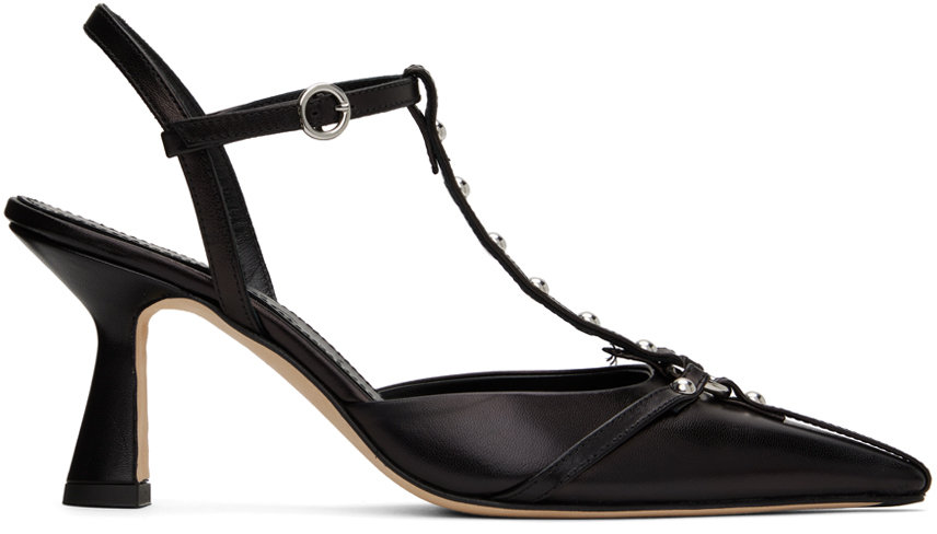 Chaussures à Talons Aiguilles Noires FIORE - Vernies, Pointues, Taille UK 6 - Jamais Portées